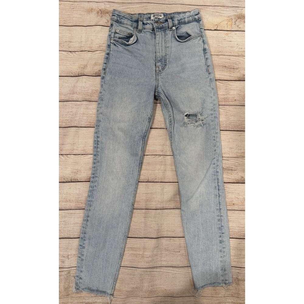 Zara Trafaluc Denim Jeans Women’s Distressed Stretch Blue Size 2